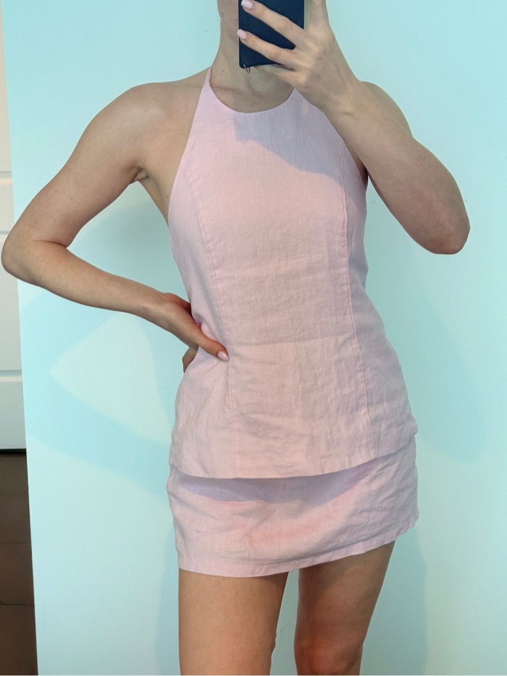 Abercrombie Pink Linen Set *NEW* 90’s Minimalism, Summer Resort wear set